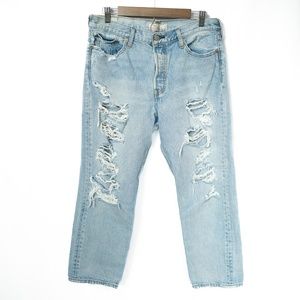 Levi's Wedgie Straight Destroyed Women's Jeans, 32 Waist (Size 14)